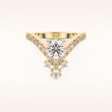 1.03 CT Round Shaped Cluster Moissanite Engagement Ring