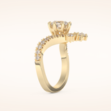 1.03 CT Round Shaped Cluster Moissanite Engagement Ring