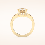 1.03 CT Round Shaped Cluster Moissanite Engagement Ring