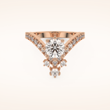 1.03 CT Round Shaped Cluster Moissanite Engagement Ring