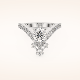 1.03 CT Round Shaped Cluster Moissanite Engagement Ring