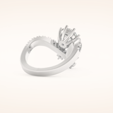 1.03 CT Round Shaped Cluster Moissanite Engagement Ring