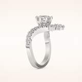 1.03 CT Round Shaped Cluster Moissanite Engagement Ring