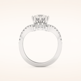 1.03 CT Round Shaped Cluster Moissanite Engagement Ring