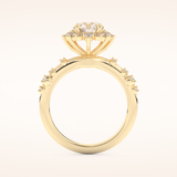1.03 CT Round Shaped Cluster Moissanite Engagement Ring