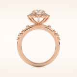 1.03 CT Round Shaped Cluster Moissanite Engagement Ring