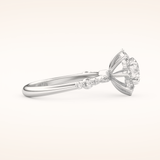 1.03 CT Round Shaped Cluster Moissanite Engagement Ring