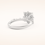 1.03 CT Round Shaped Cluster Moissanite Engagement Ring