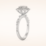 1.03 CT Round Shaped Cluster Moissanite Engagement Ring
