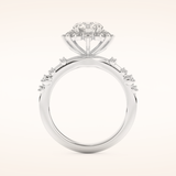 1.03 CT Round Shaped Cluster Moissanite Engagement Ring