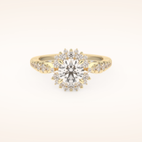 1.03 CT Round Shaped Cluster Moissanite Engagement Ring