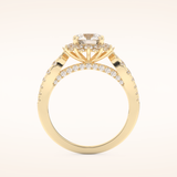 1.03 CT Round Shaped Cluster Moissanite Engagement Ring
