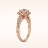 1.03 CT Round Shaped Cluster Moissanite Engagement Ring