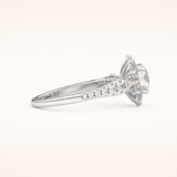 1.03 CT Round Shaped Cluster Moissanite Engagement Ring