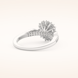 1.03 CT Round Shaped Cluster Moissanite Engagement Ring