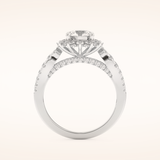 1.03 CT Round Shaped Cluster Moissanite Engagement Ring