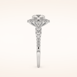 1.03 CT Round Shaped Cluster Moissanite Engagement Ring