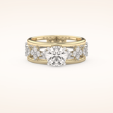 1 CT Round Shaped Pave Moissanite Engagement Ring