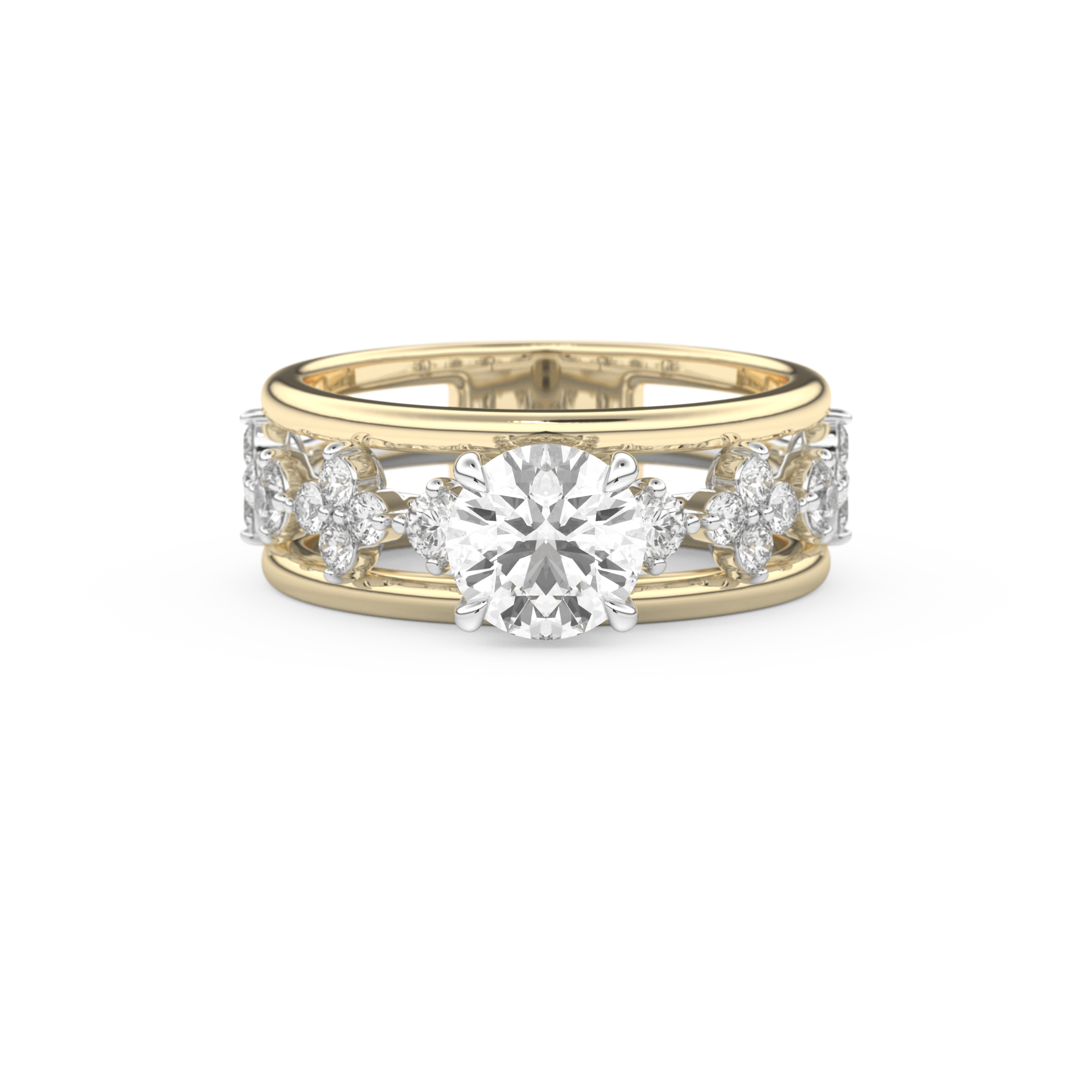 Round Multi Stone Lab Grown Diamond Engagement Ring
