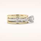 1 CT Round Shaped Pave Moissanite Engagement Ring
