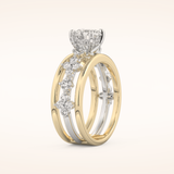 1 CT Round Shaped Pave Moissanite Engagement Ring