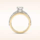 1 CT Round Shaped Pave Moissanite Engagement Ring