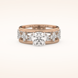 1 CT Round Shaped Pave Moissanite Engagement Ring