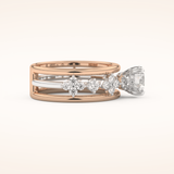 1 CT Round Shaped Pave Moissanite Engagement Ring