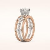 1 CT Round Shaped Pave Moissanite Engagement Ring