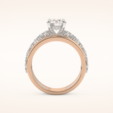 1 CT Round Shaped Pave Moissanite Engagement Ring