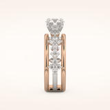 1 CT Round Shaped Pave Moissanite Engagement Ring
