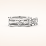 1 CT Round Shaped Pave Moissanite Engagement Ring