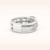 1 CT Round Shaped Pave Moissanite Engagement Ring