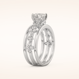 1 CT Round Shaped Pave Moissanite Engagement Ring