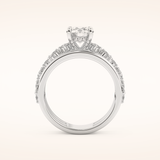 1 CT Round Shaped Pave Moissanite Engagement Ring