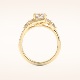 1 CT Round Shaped Cluster Moissanite Engagement Ring