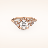 1 CT Round Shaped Cluster Moissanite Engagement Ring