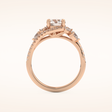 1 CT Round Shaped Cluster Moissanite Engagement Ring