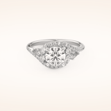 1 CT Round Shaped Cluster Moissanite Engagement Ring