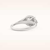 1 CT Round Shaped Cluster Moissanite Engagement Ring