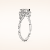 1 CT Round Shaped Cluster Moissanite Engagement Ring