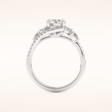 1 CT Round Shaped Cluster Moissanite Engagement Ring