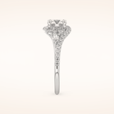 1 CT Round Shaped Cluster Moissanite Engagement Ring