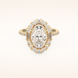 2.39 CT Oval Shaped Cluster Moissanite Engagement Ring