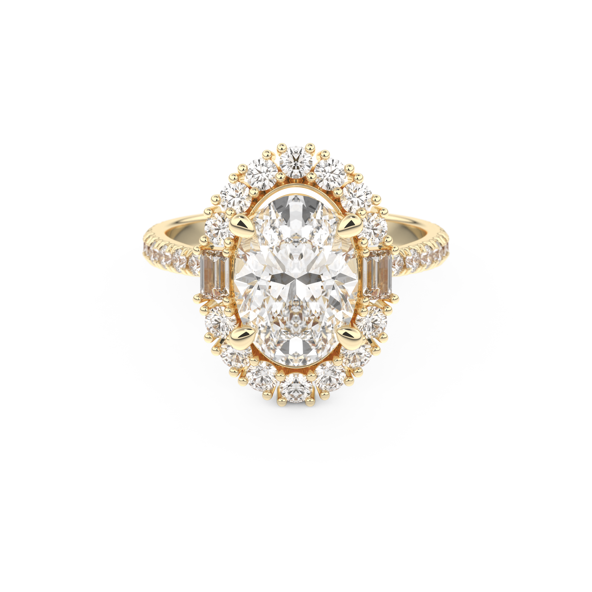 Oval Cluster Lab Grown Diamond Engagement Ring