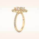 2.39 CT Oval Shaped Cluster Moissanite Engagement Ring