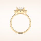 2.39 CT Oval Shaped Cluster Moissanite Engagement Ring