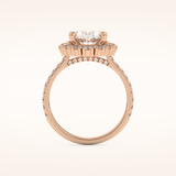 2.39 CT Oval Shaped Cluster Moissanite Engagement Ring