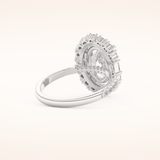 2.39 CT Oval Shaped Cluster Moissanite Engagement Ring