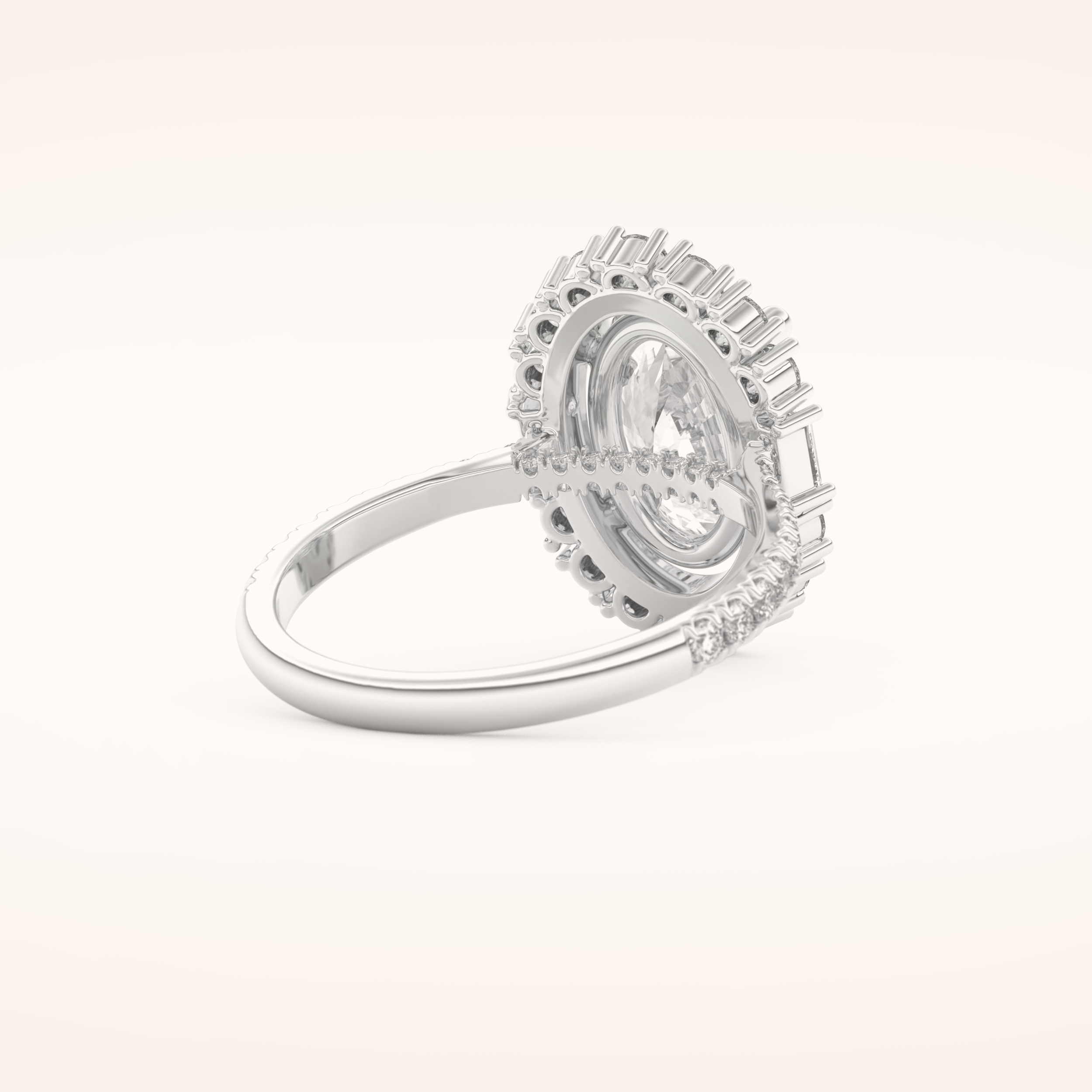 2.39 CT Oval Shaped Cluster Moissanite Engagement Ring